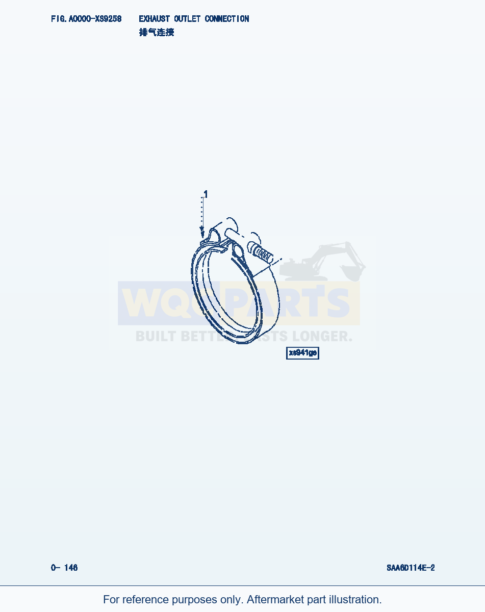 Komatsu WA380-3 Exhaust Outlet Connection (|000074) parts diagram