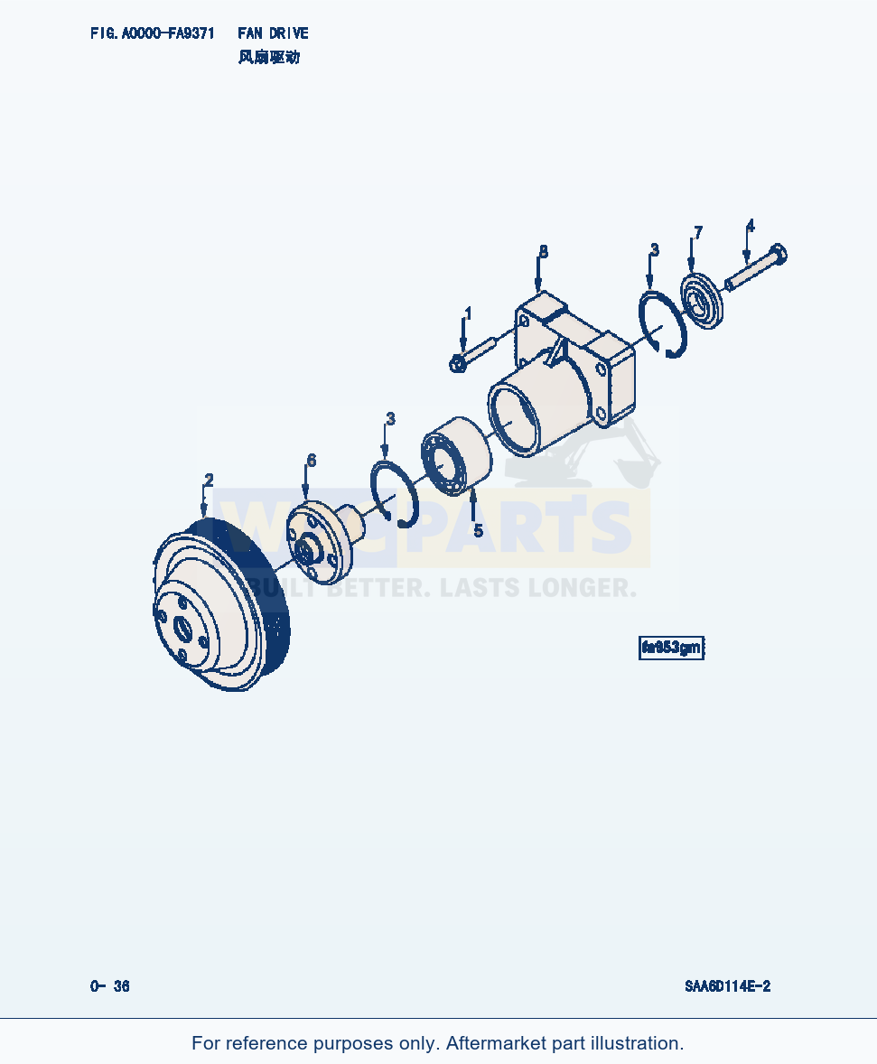 Komatsu WA380-3 Fan Drive (|000019) parts diagram