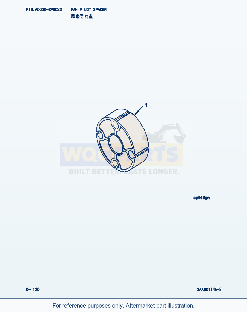 Komatsu WA380-3 Fan Pilot Spacer (|000061) parts diagram