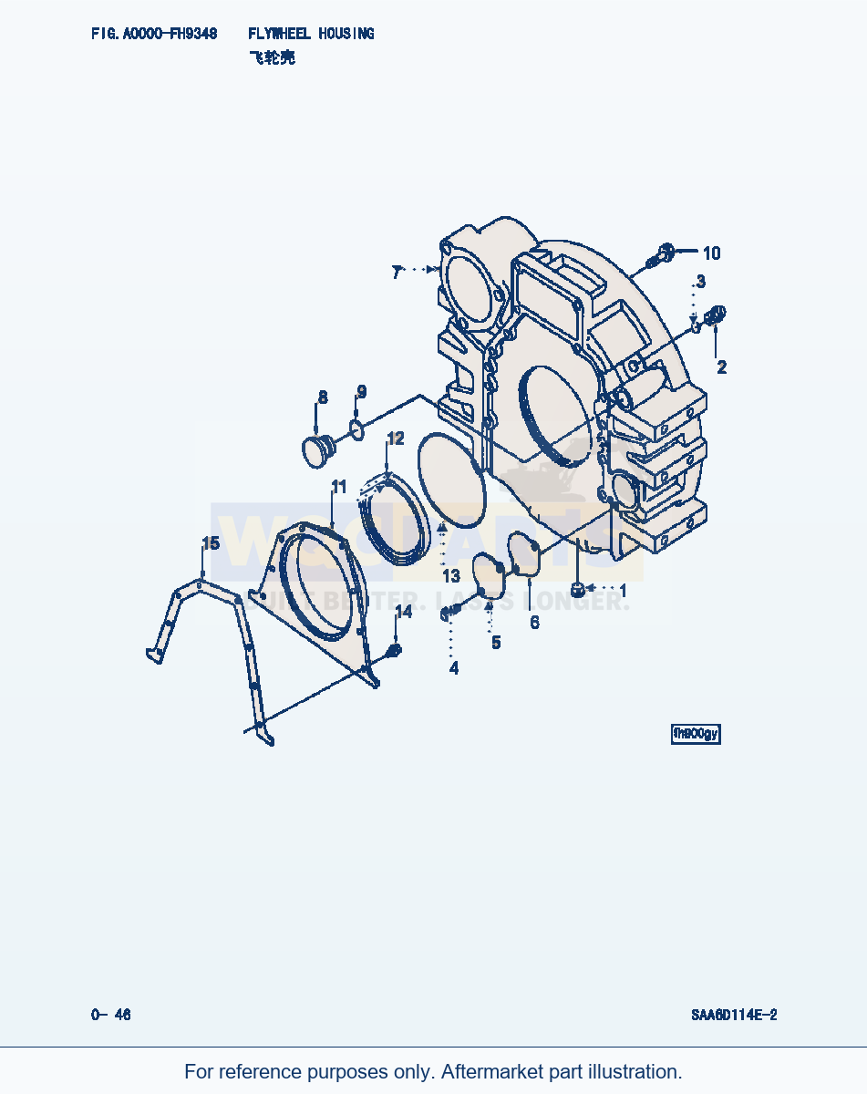 Komatsu WA380-3 Flywheel Housing (|000024) parts diagram