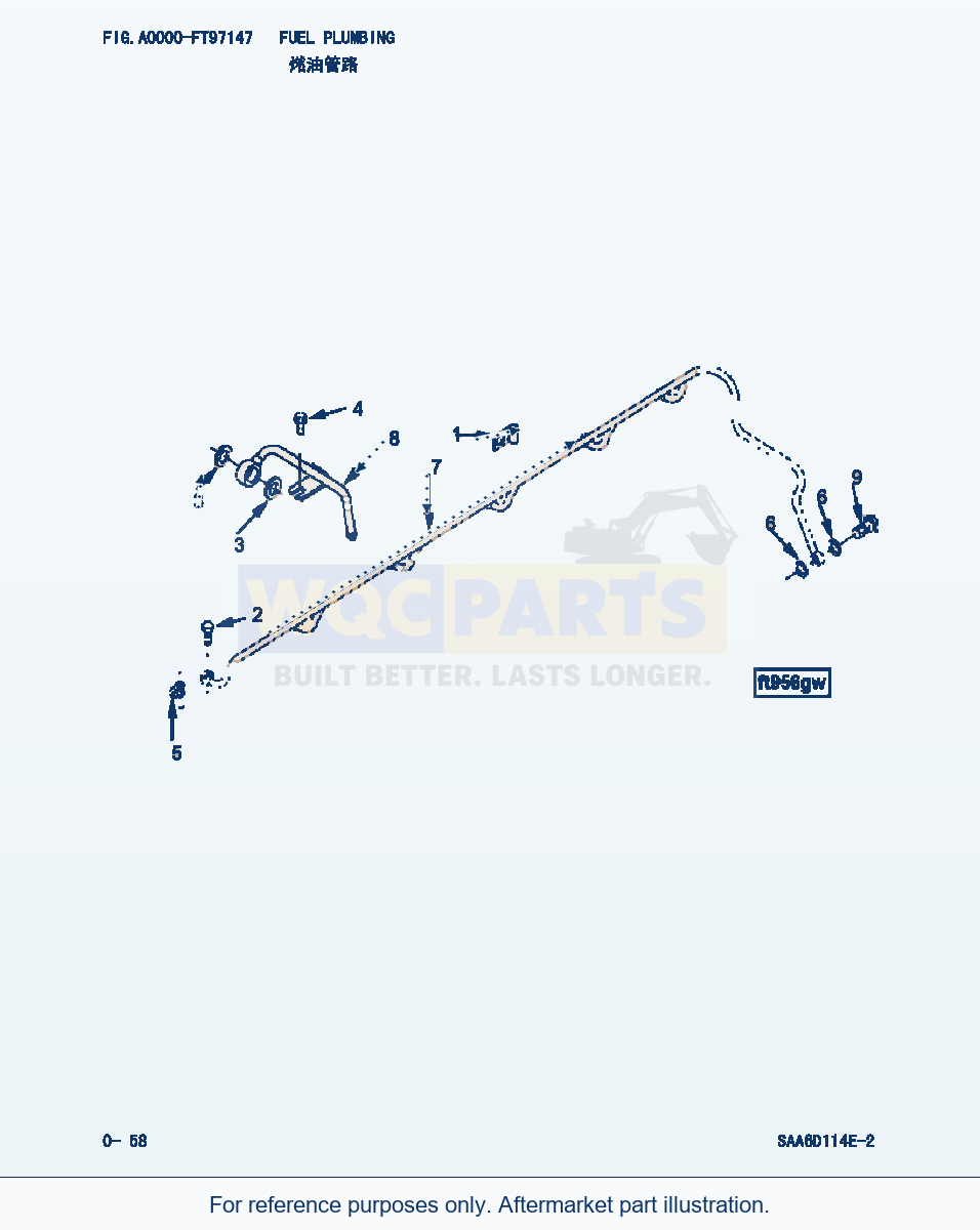 Komatsu WA380-3 Fuel Plumbing (|000030) parts diagram