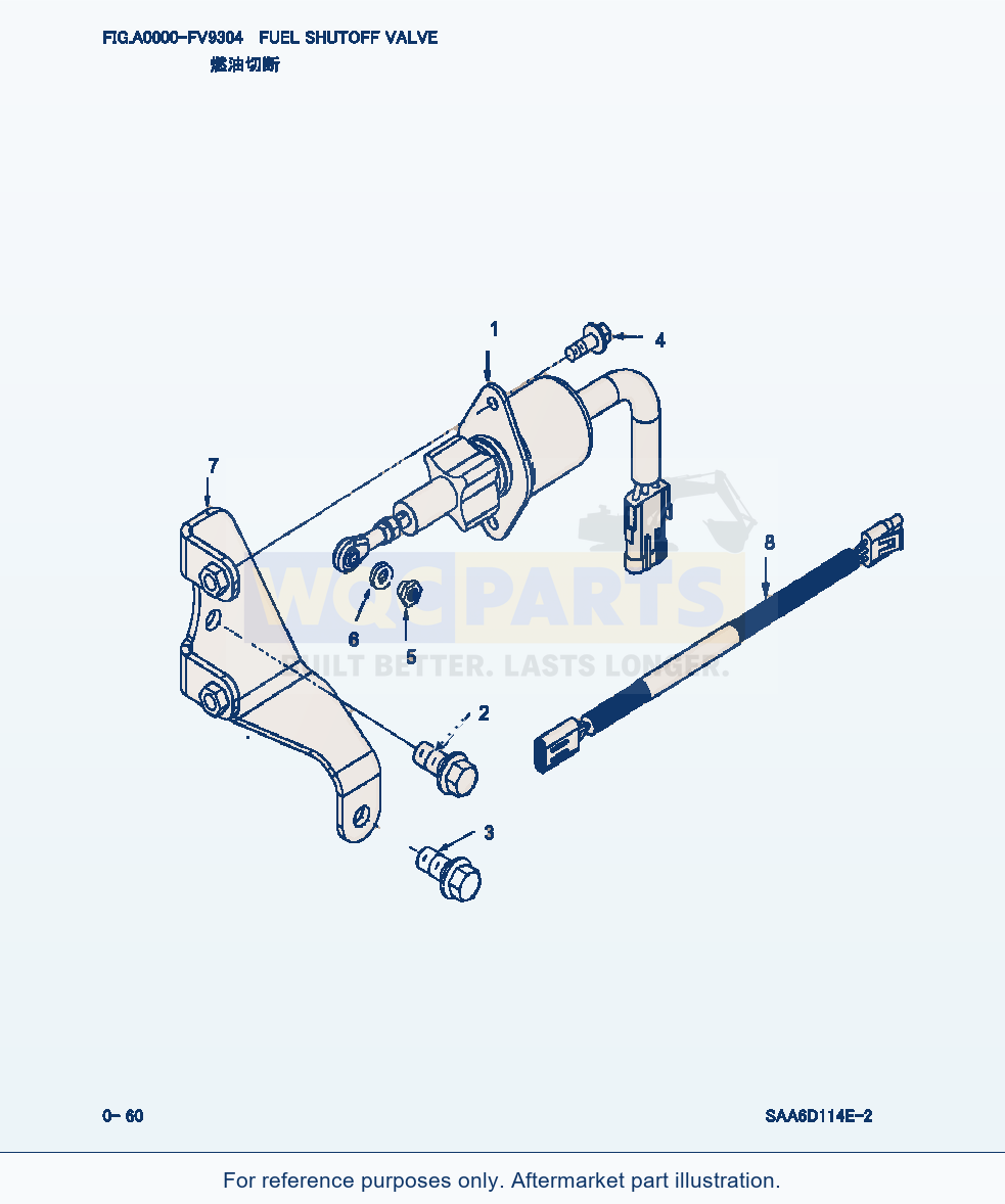 Komatsu WA380-3 Fuel Shutoff Valve (|000031) parts diagram