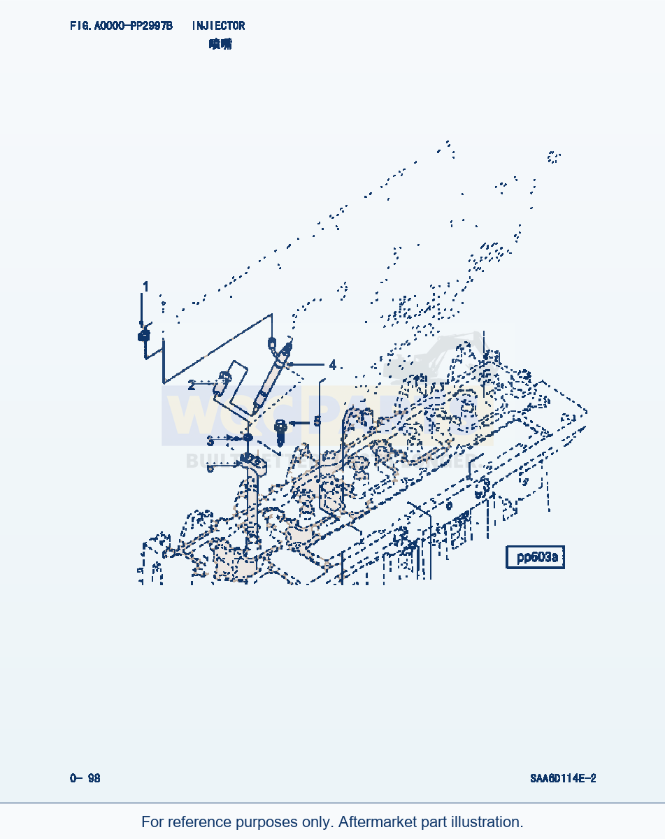 Komatsu WA380-3 Injiector (|000050) parts diagram