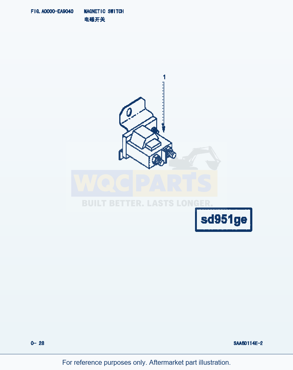 Komatsu WA380-3 Magnetic Switch (|000015) parts diagram