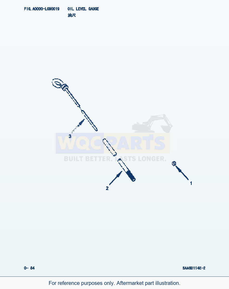 Komatsu WA380-3 Oil Level Gauge (|000043) parts diagram