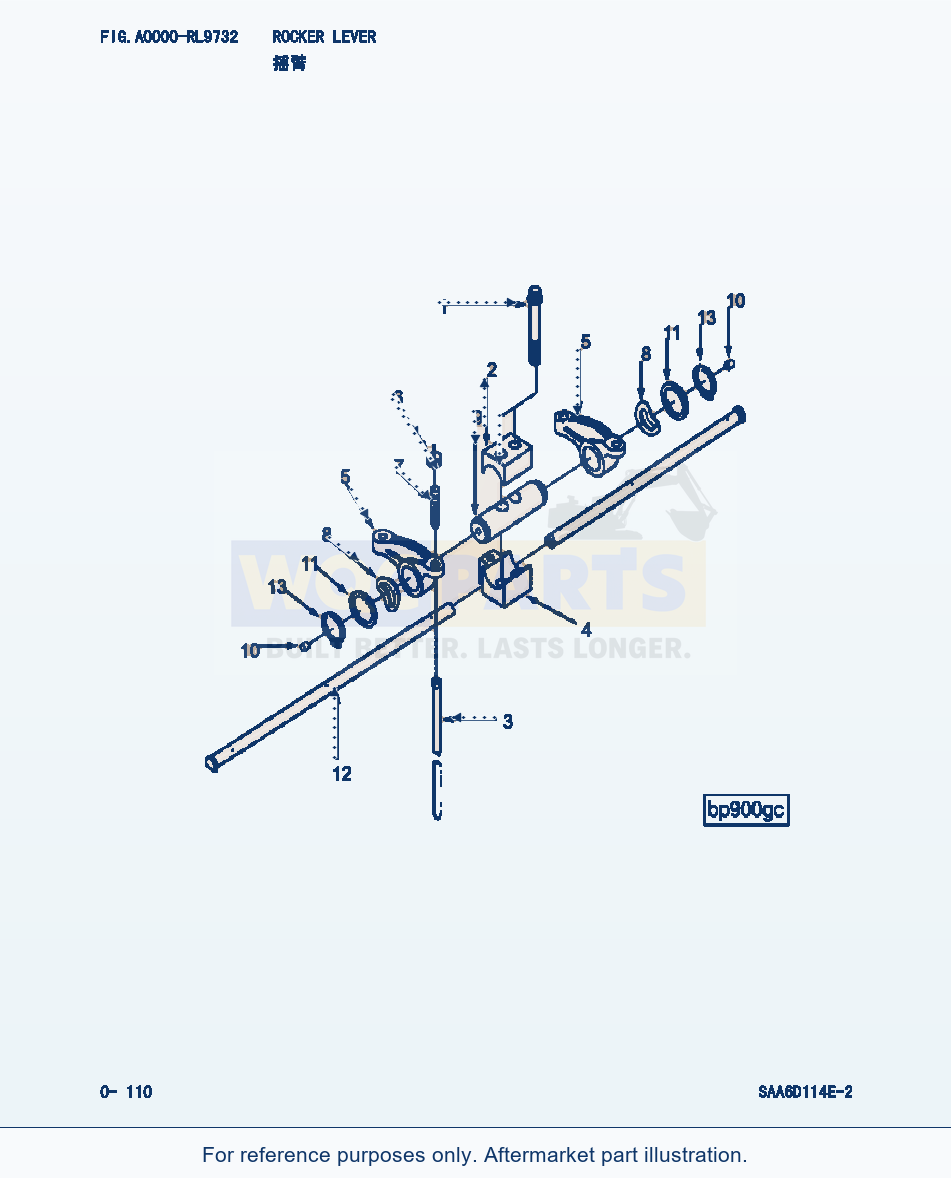 Komatsu WA380-3 Rocker Lever (|000056) parts diagram