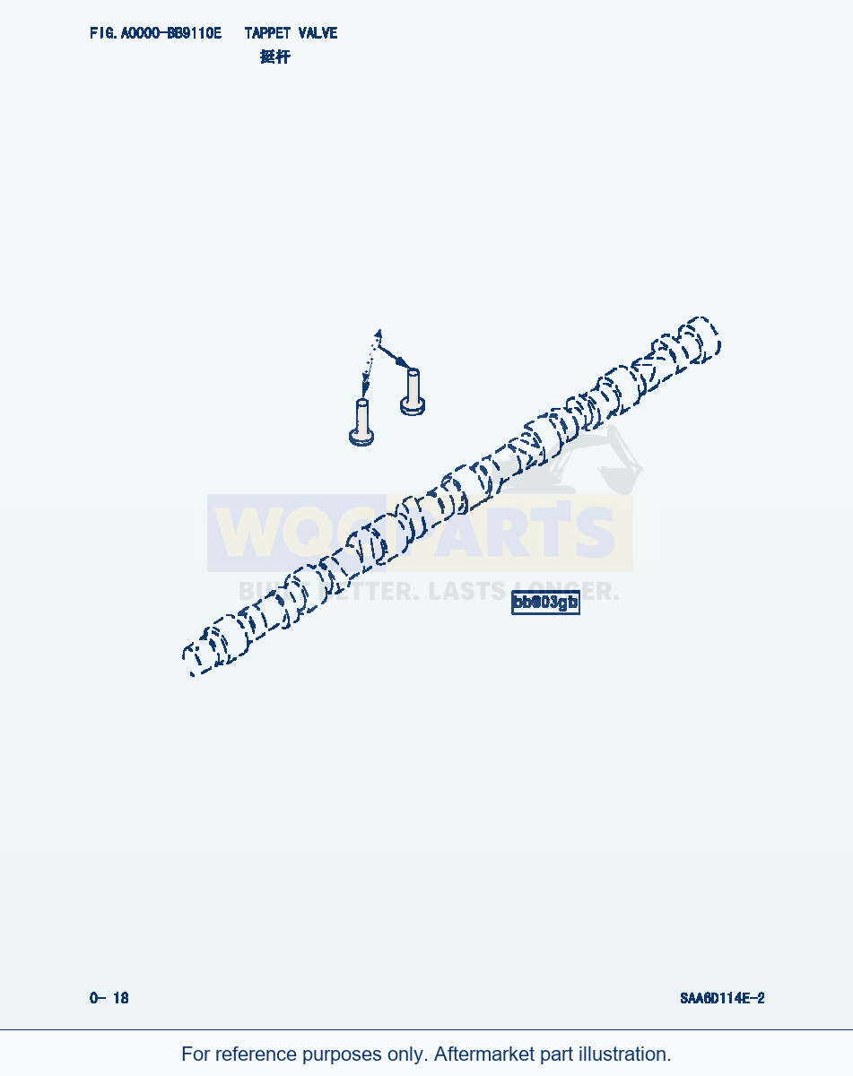 Komatsu WA380-3 Tappet Valve (|000010) parts diagram