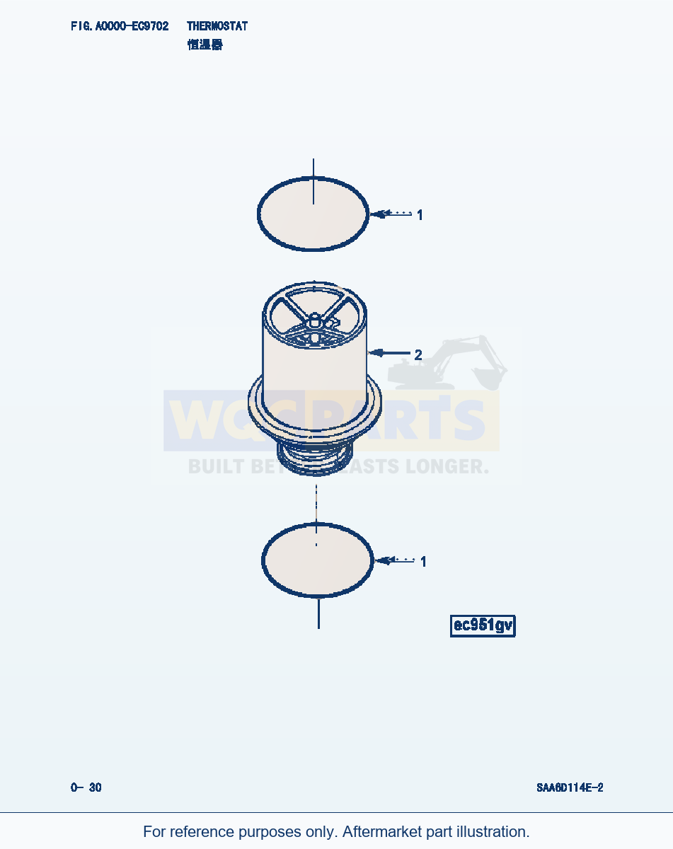Komatsu WA380-3 Thermostat (|000016) parts diagram