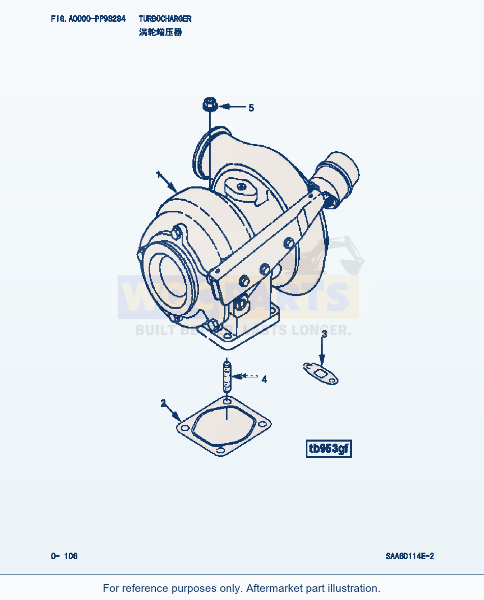 Komatsu WA380-3 Turbocharger (|000054) parts diagram