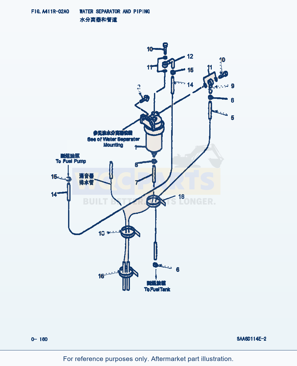 Komatsu WA380-3 Water Separator And Piping (|000081) parts diagram