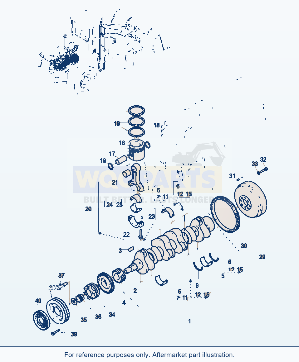 Komatsu WA380-3 Crank Assembly parts diagram