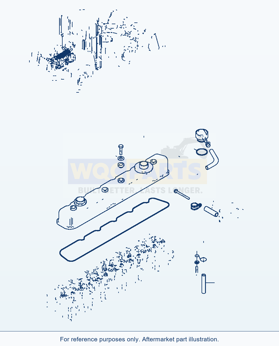 Komatsu WA380-3 Cylinder Head Cover, Attaching parts diagram