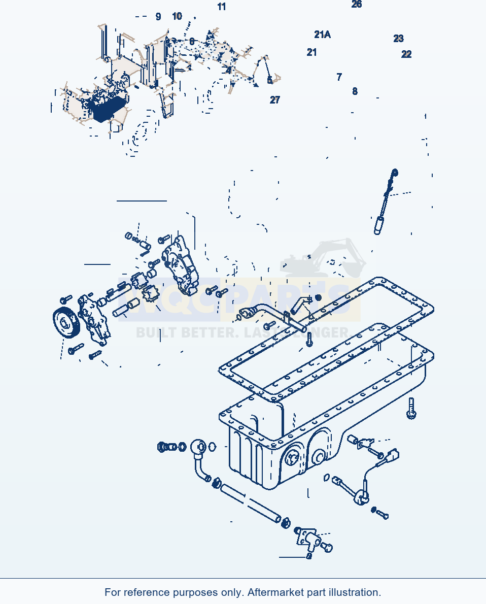 Komatsu WA380-3 Engine Lubrication parts diagram
