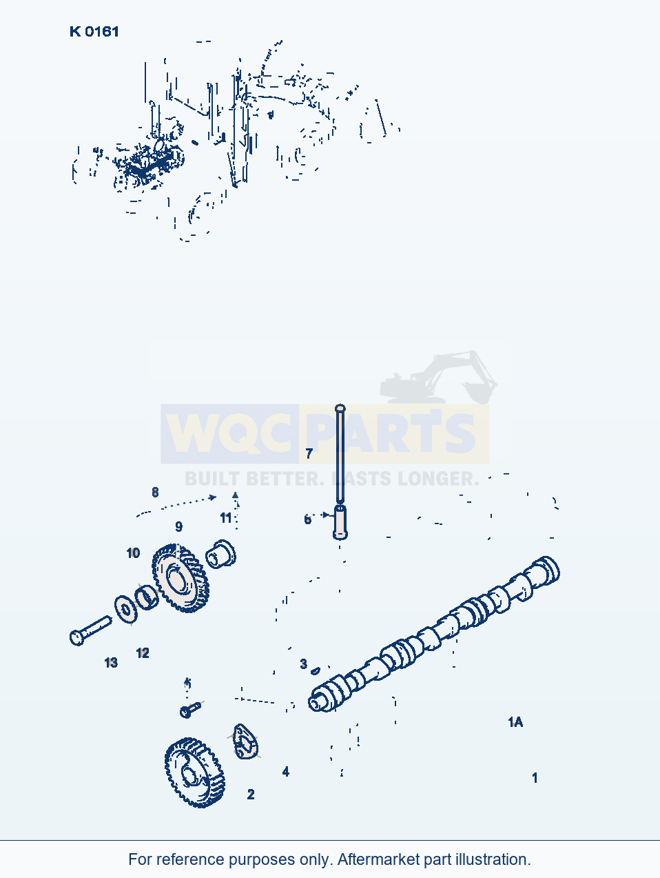 Komatsu WA380-3 Engine Timing Gear parts diagram