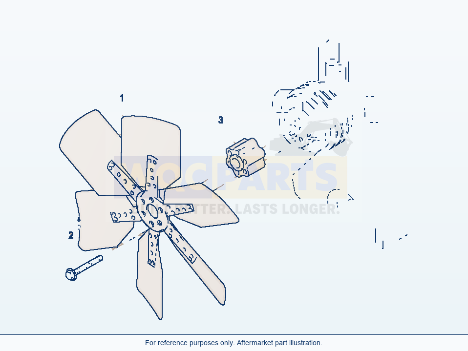 Komatsu WA380-3 Fan parts diagram