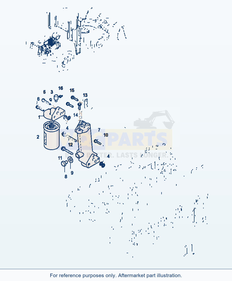 Komatsu WA380-3 Oil Filter parts diagram
