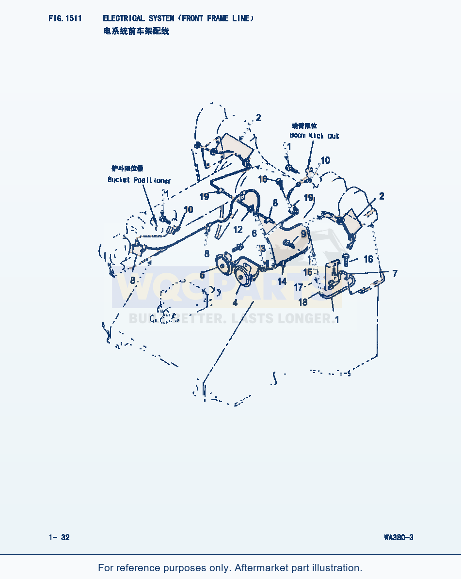 Komatsu WA380-3 Electrical System(Front Frame Line) (|000103) parts diagram