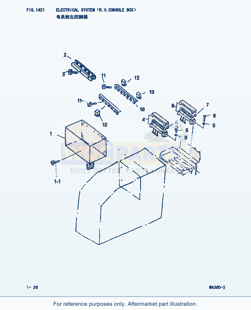 Komatsu WA380-3 Electrical System(R.H.Console Box) (|000100) parts diagram