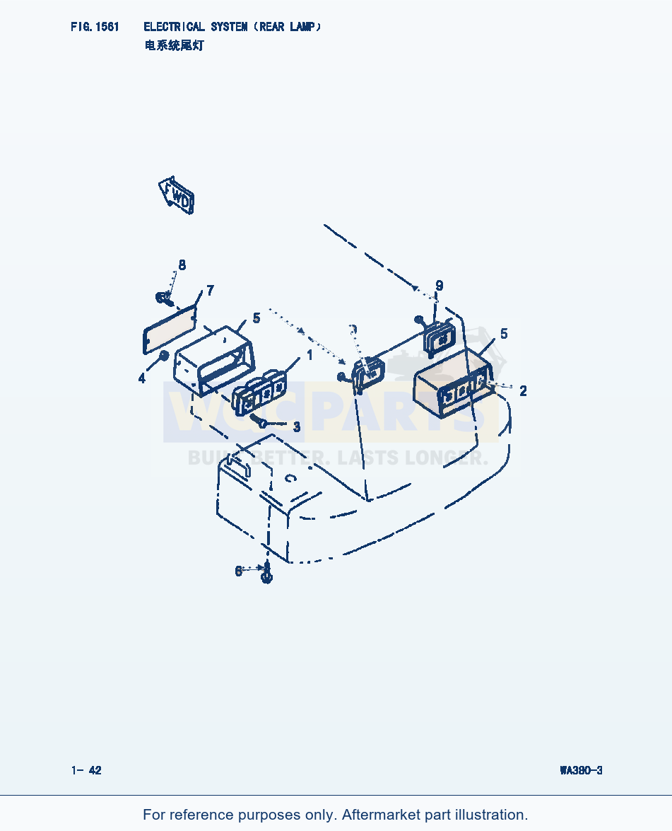 Komatsu WA380-3 Electrical System(Rear Lamp) (|000108) parts diagram