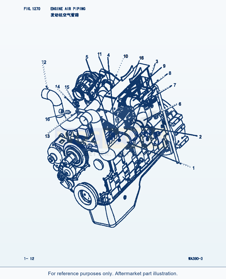 Komatsu WA380-3 Engine Air Piping (|000091) parts diagram