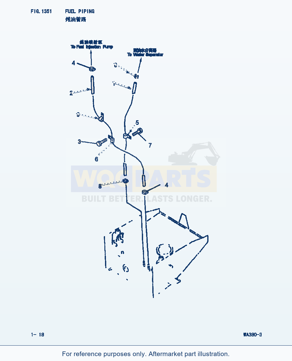Komatsu WA380-3 Fuel Piping (|000095) parts diagram