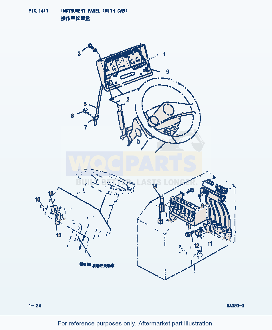 Komatsu WA380-3 Instrument Panel(With Cab) (|000099) parts diagram