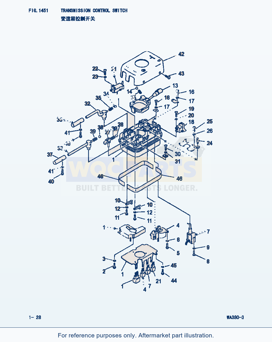 Komatsu WA380-3 Transmission Control Switch (|000101) parts diagram