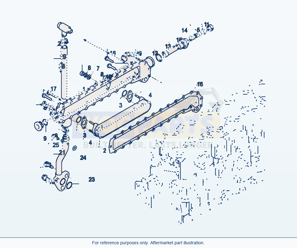 Komatsu WA380-3 Engine Oil Cooling parts diagram
