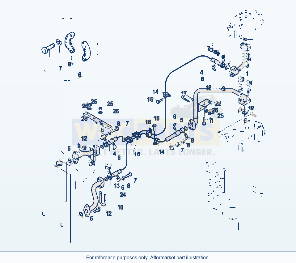 Komatsu WA380-3 Hydraulic Oil Cooling parts diagram