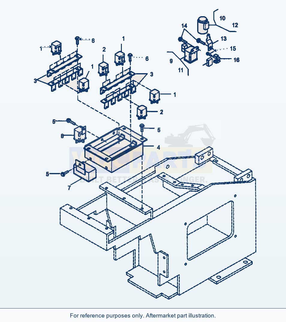 Komatsu WA380-3 Electric System, Relay parts diagram
