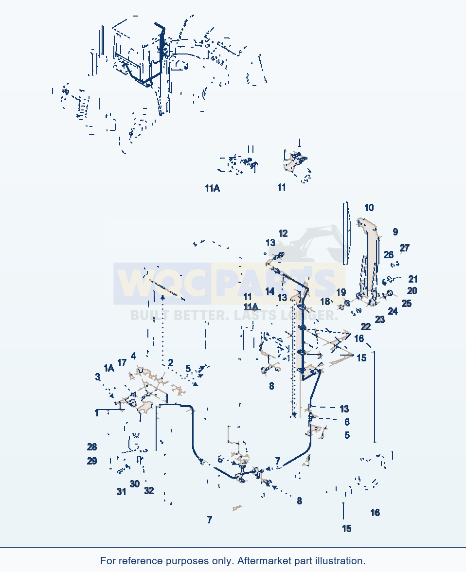Komatsu WA380-3 Windshield-Wiper - Washer System, Front parts diagram