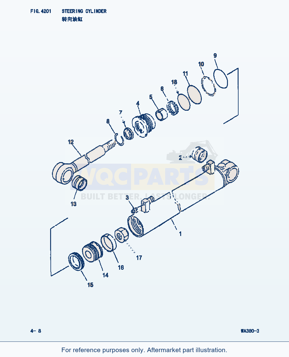 Komatsu WA380-3 Steering Cylinder (|000162) parts diagram
