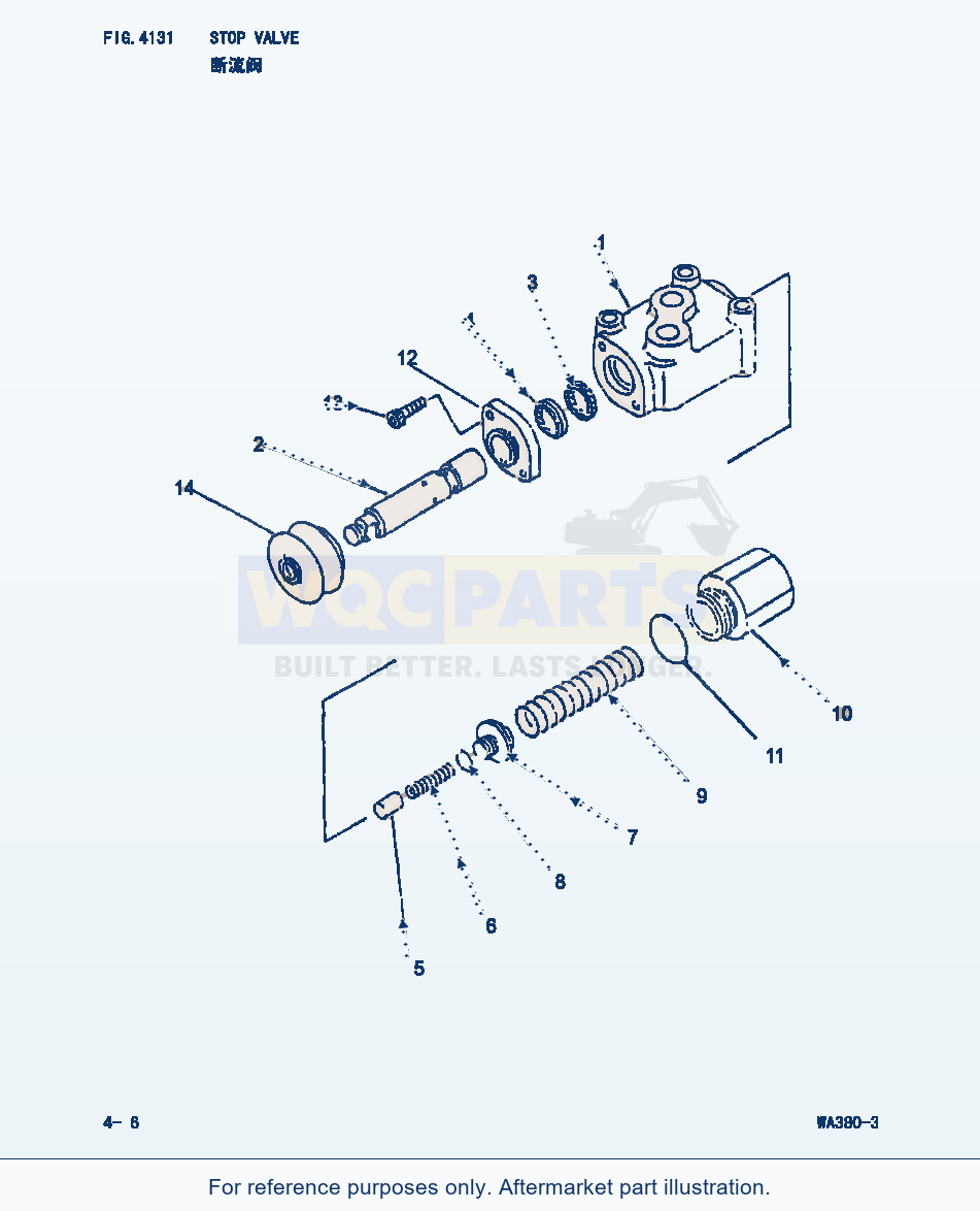 Komatsu WA380-3 Stop Valve (|000161) parts diagram