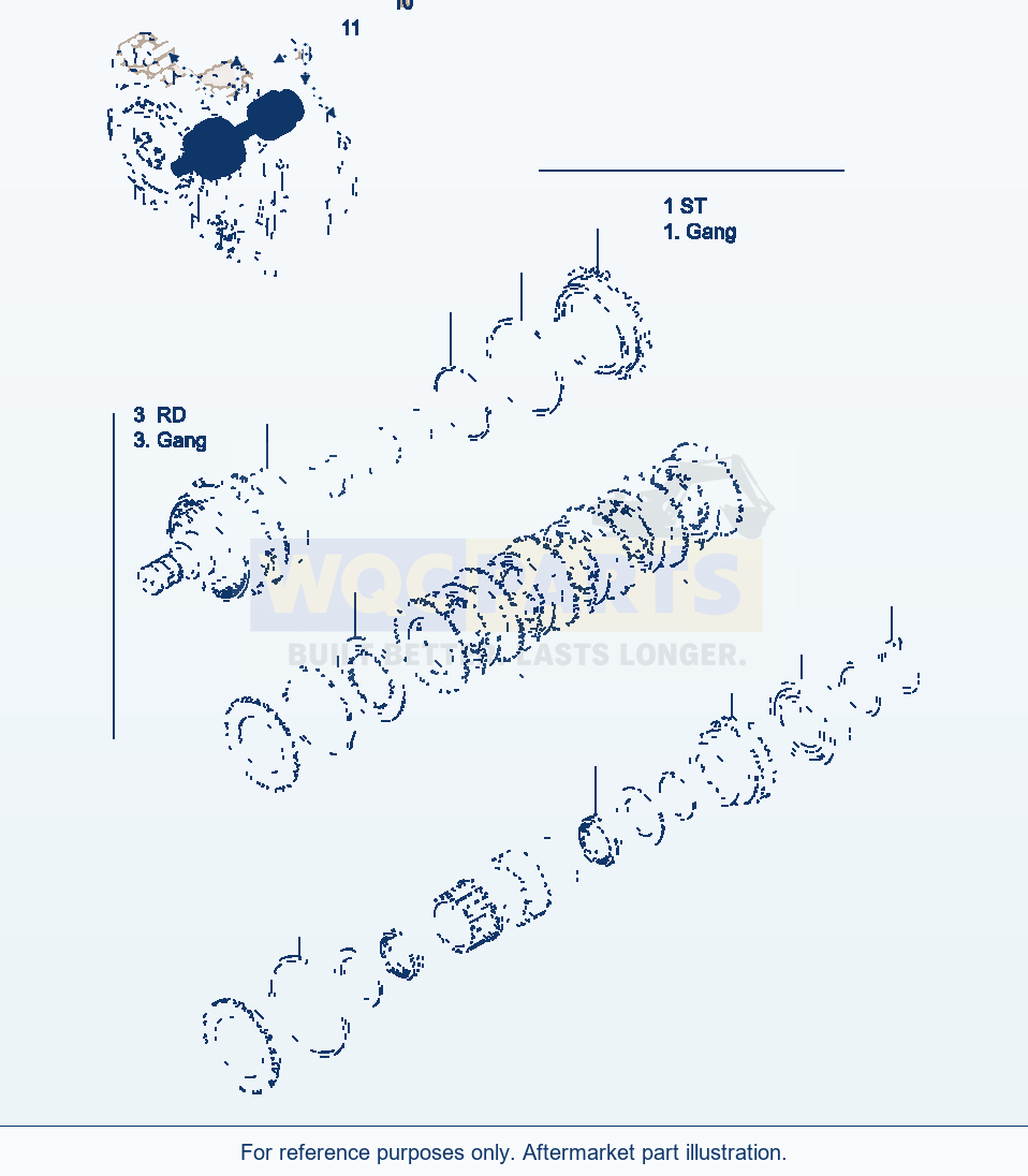 Komatsu WA380-3 Gears And Shafts, Clutch I (Gj2K0262) parts diagram
