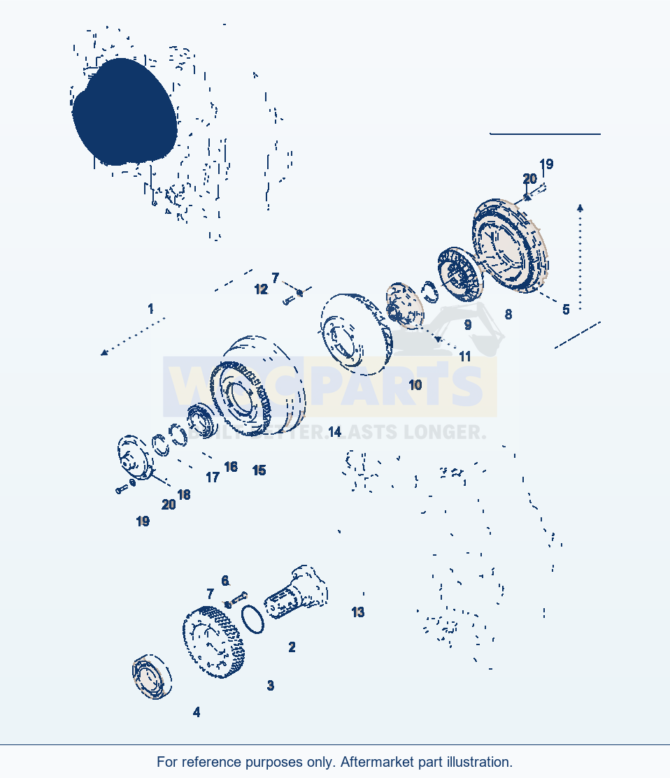Komatsu WA380-3 Torque Converter Serial H20051-H20500 parts diagram