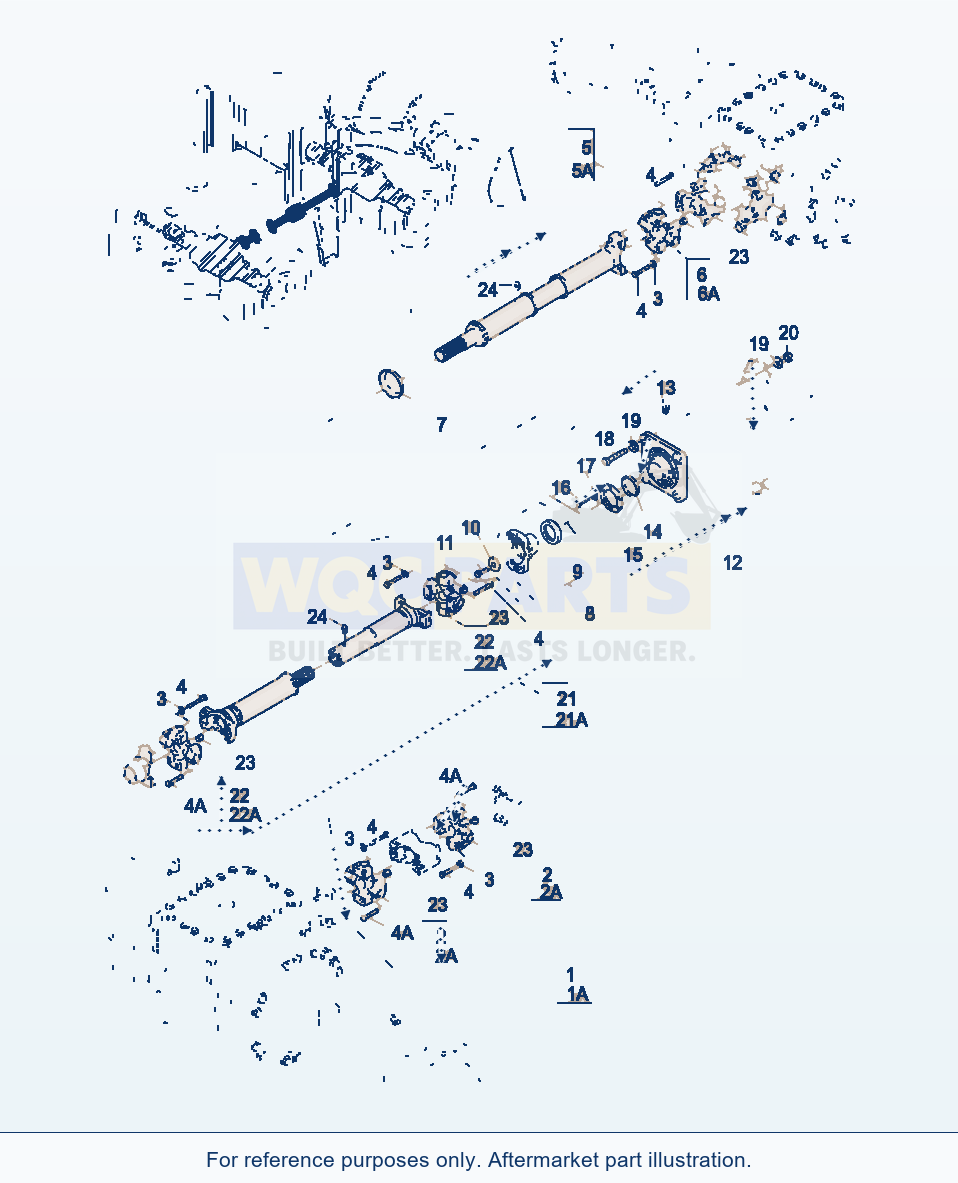Komatsu WA380-3 Universal Joint parts diagram