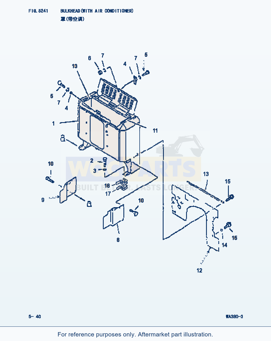 Komatsu WA380-3 Bulkhead(With Air Conditioner) (|000194) parts diagram