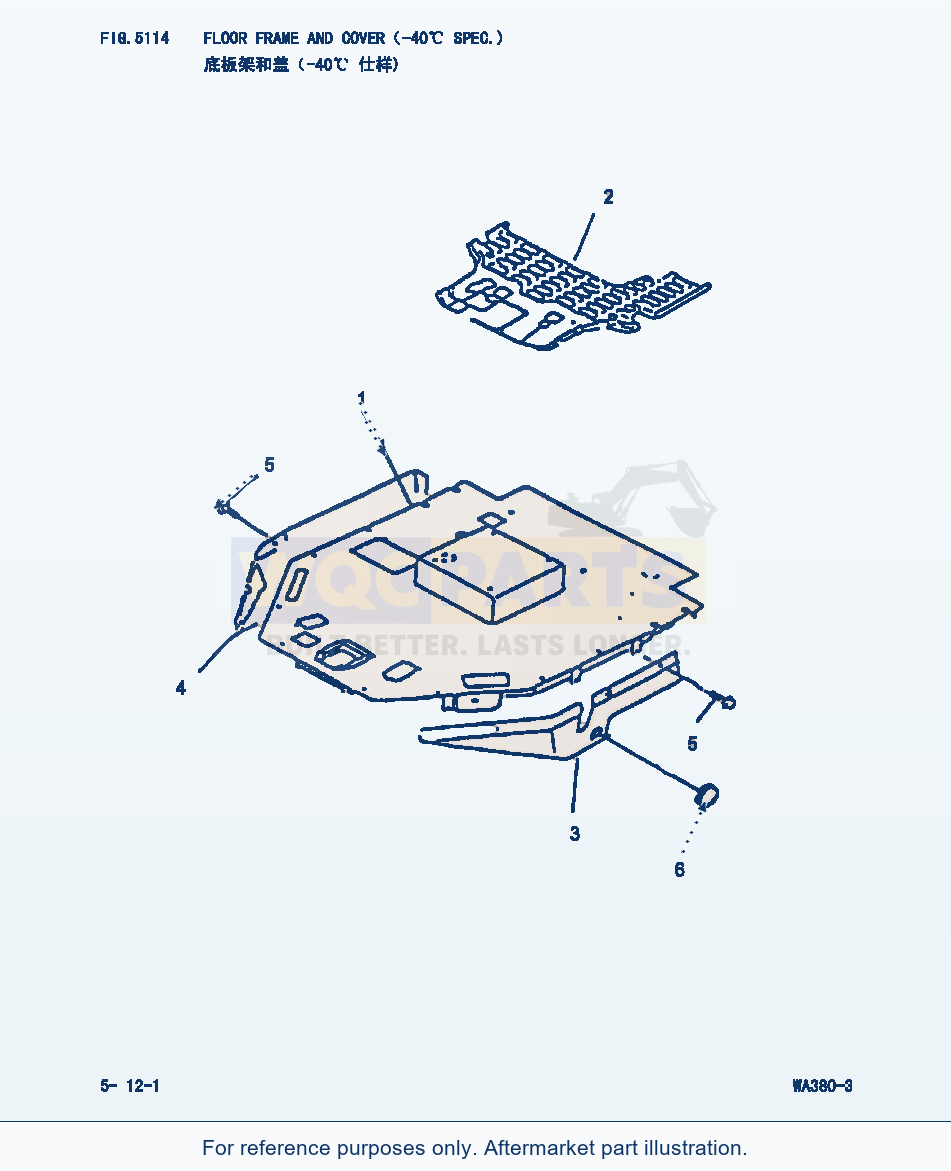 Komatsu WA380-3 Floor Frame And Cover(-40Cent. Spec.) (|000179) parts diagram