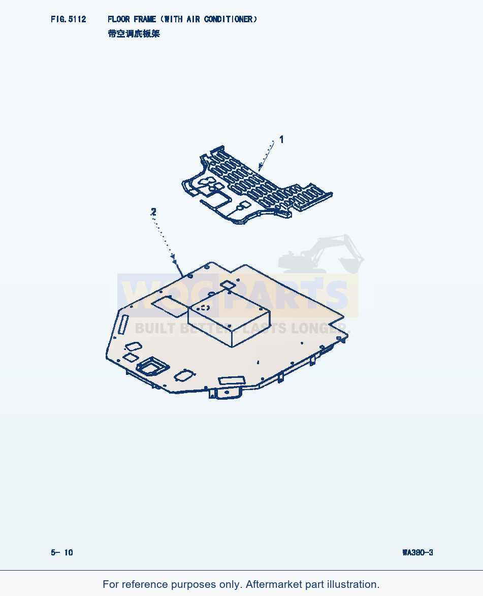 Komatsu WA380-3 Floor Frame(With Air Conditioner) (|000177) parts diagram