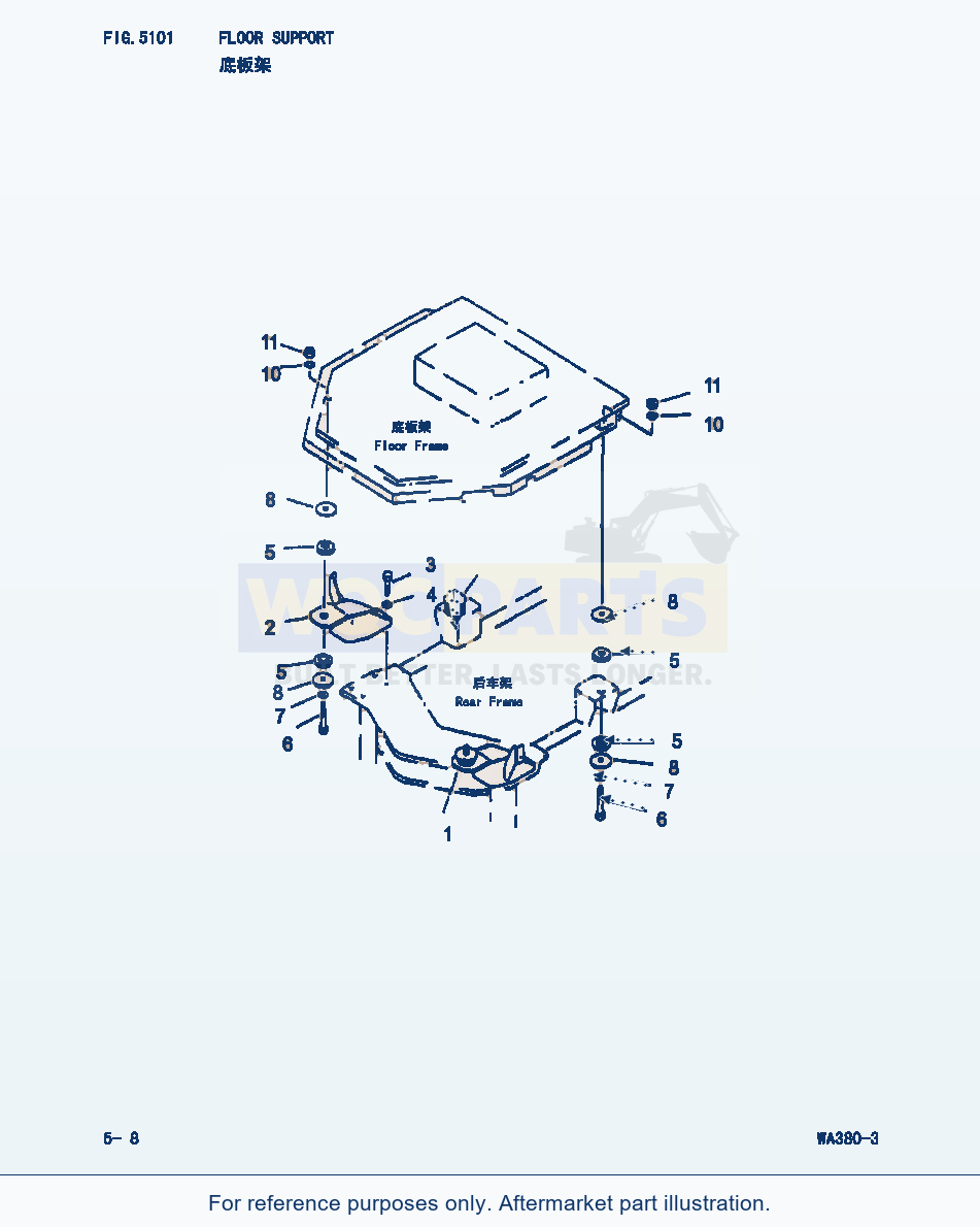 Komatsu WA380-3 Floor Support (|000176) parts diagram