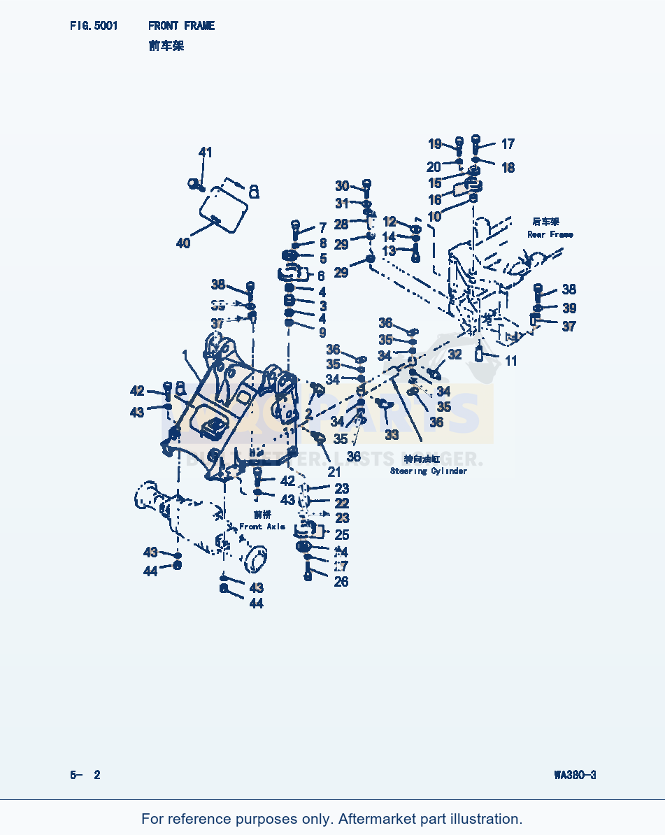 Komatsu WA380-3 Front Frame (|000172) parts diagram