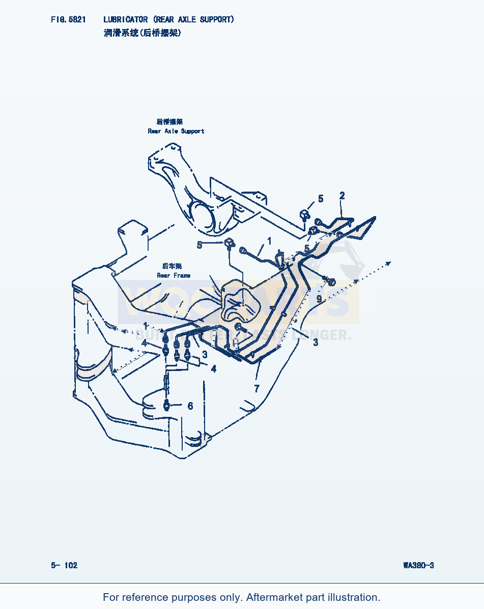 Komatsu WA380-3 Lubricator(Rear Axle Support) (|000225) parts diagram