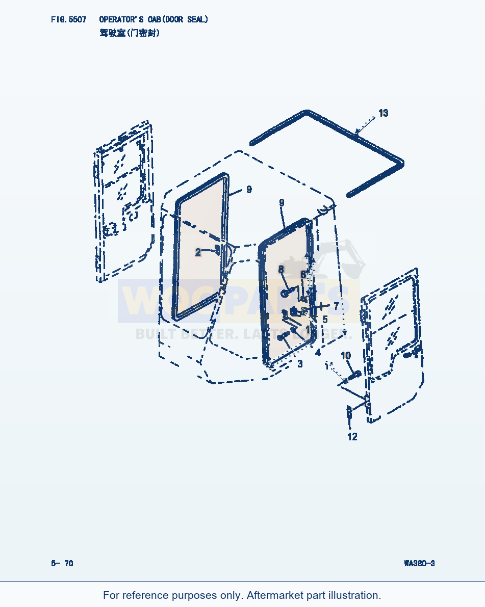 Komatsu WA380-3 Operator'S Cab(Door Seal) (|000208) parts diagram