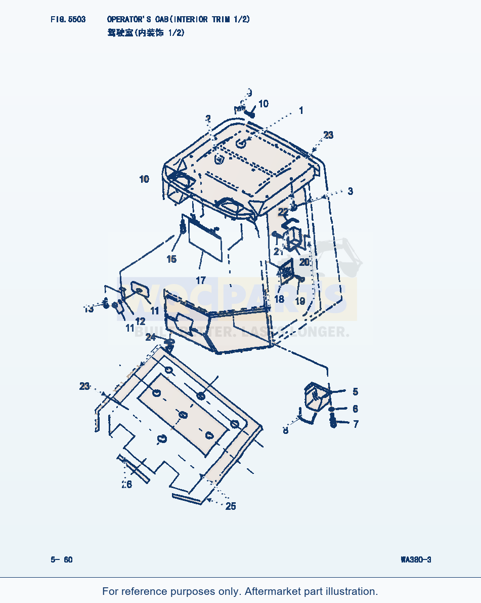 Komatsu WA380-3 Operator'S Cab(Interior Trim1/2) (|000203) parts diagram