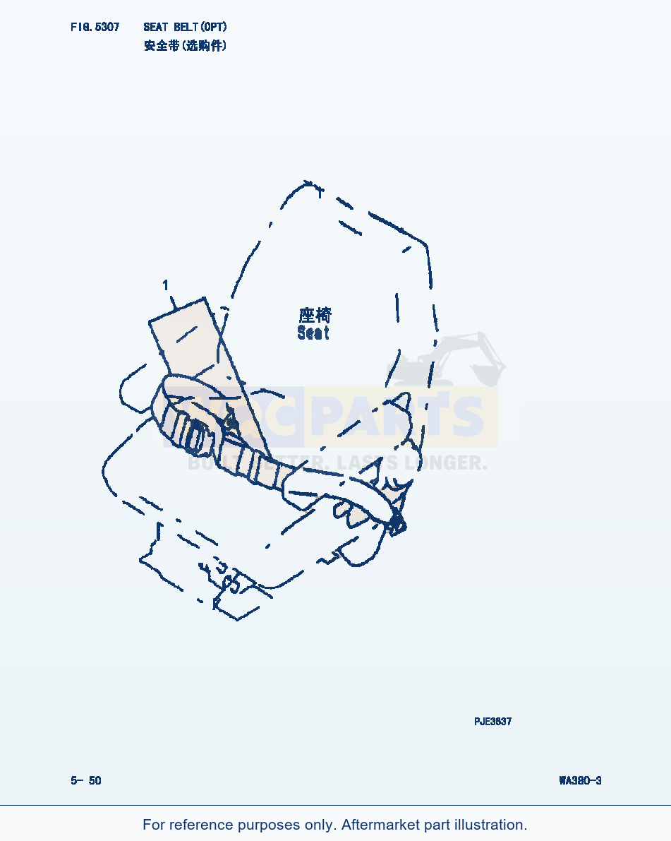 Komatsu WA380-3 Seat Belt(Opt) (|000199) parts diagram