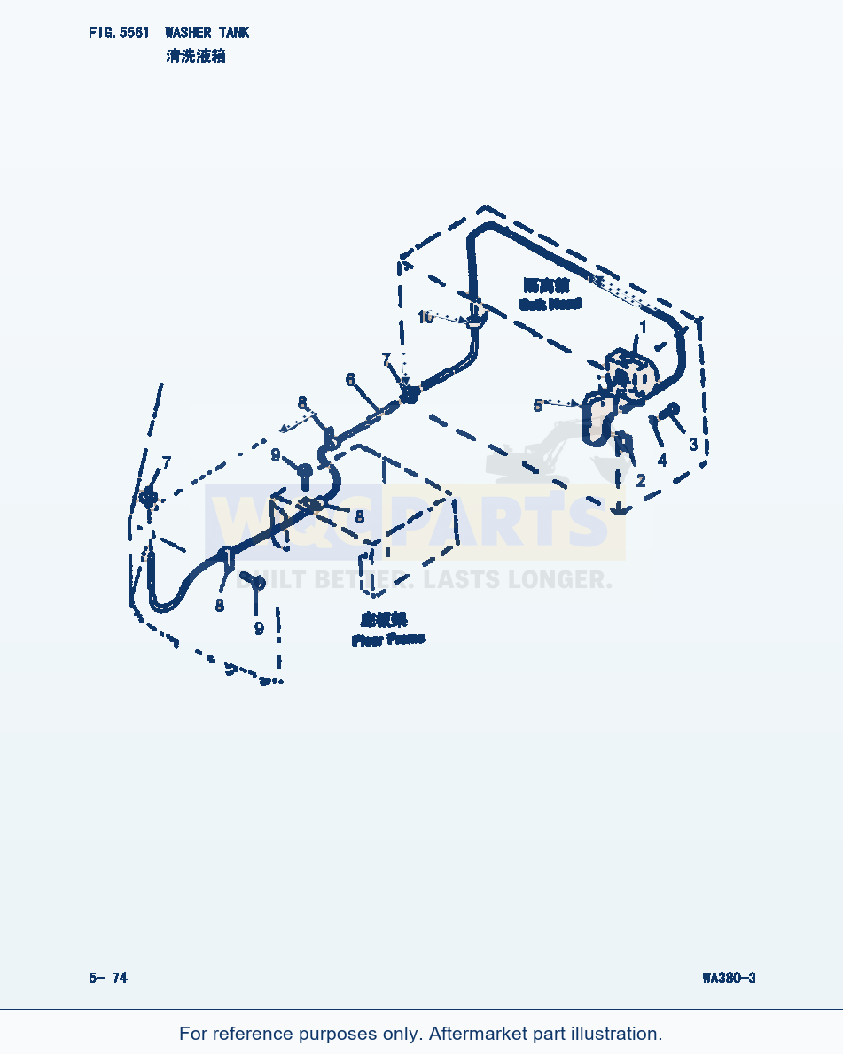 Komatsu WA380-3 Washer Tank (|000210) parts diagram