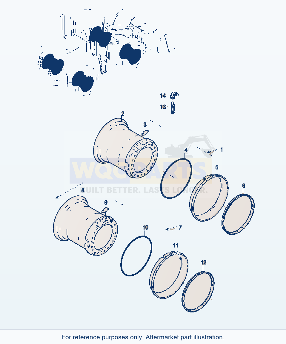 Komatsu WA380-3 Disc Wheel (Gj2K1808) parts diagram