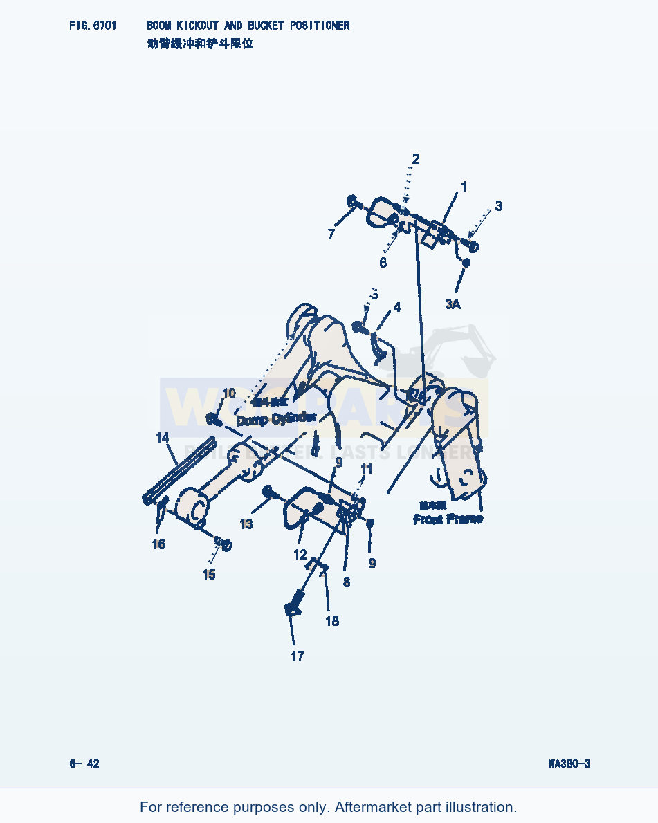 Komatsu WA380-3 Boom Kickout And Bucket Positioner (|000247) parts diagram