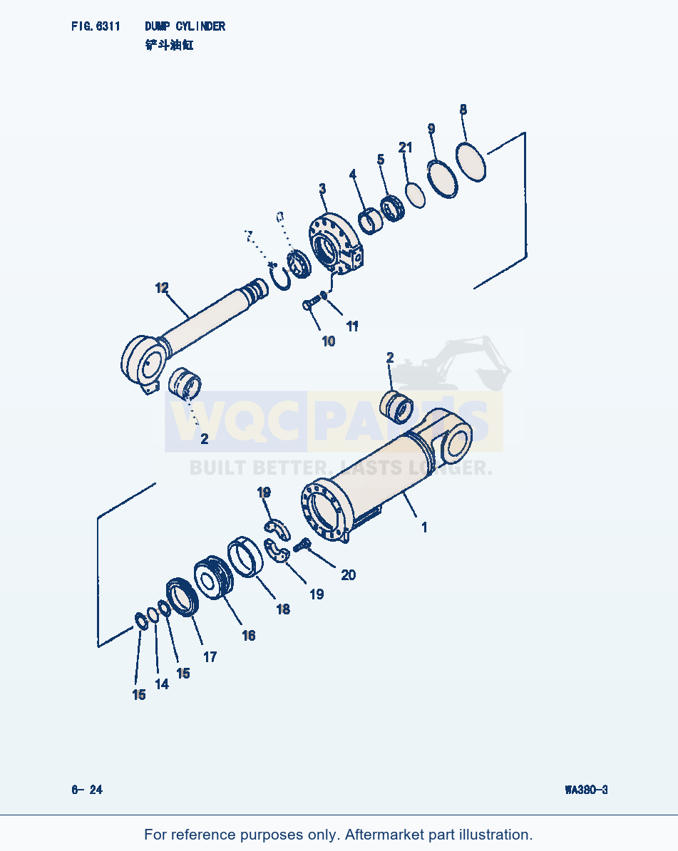 Komatsu WA380-3 Dump Cylinder (|000238) parts diagram