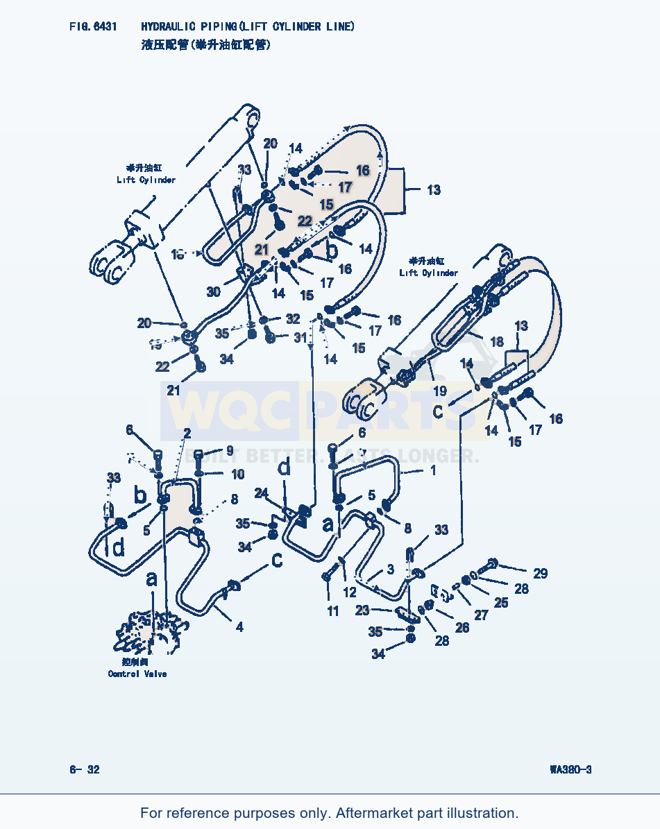 Komatsu WA380-3 Hydraulic Piping(Lift Cylinder Line) (|000242) parts diagram